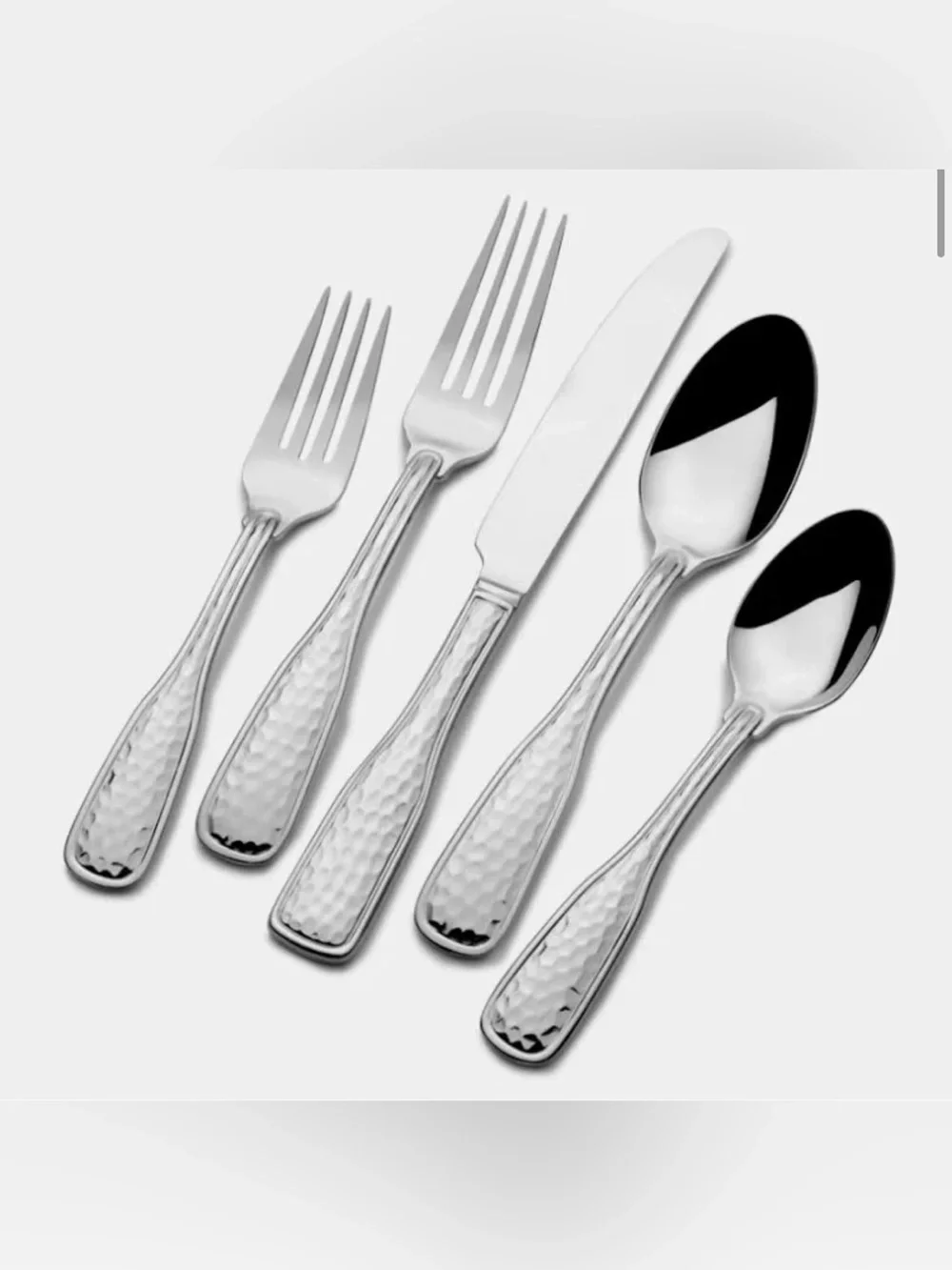 St. James Hammered 40pc Hi Quality 18/10 Stainless Steel Flatware For 8